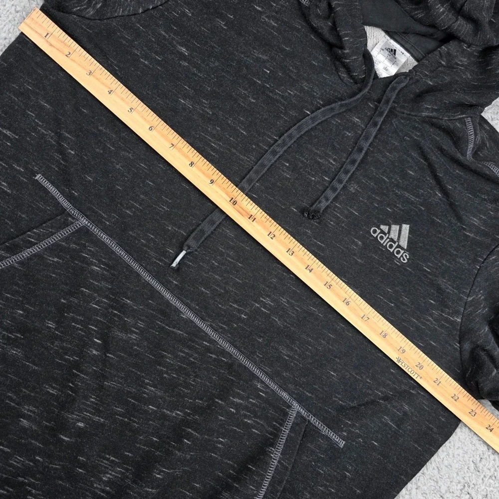 Adidas Hoodie Mens Large Black Heathered Space Dye‎ Pullover GK8910